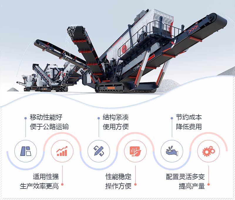 移動(dòng)破碎站加工現(xiàn)場(chǎng)