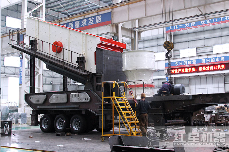 車載移動建筑垃圾粉碎機車間
